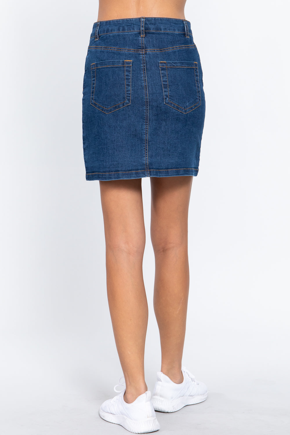 Stretch denim skirt