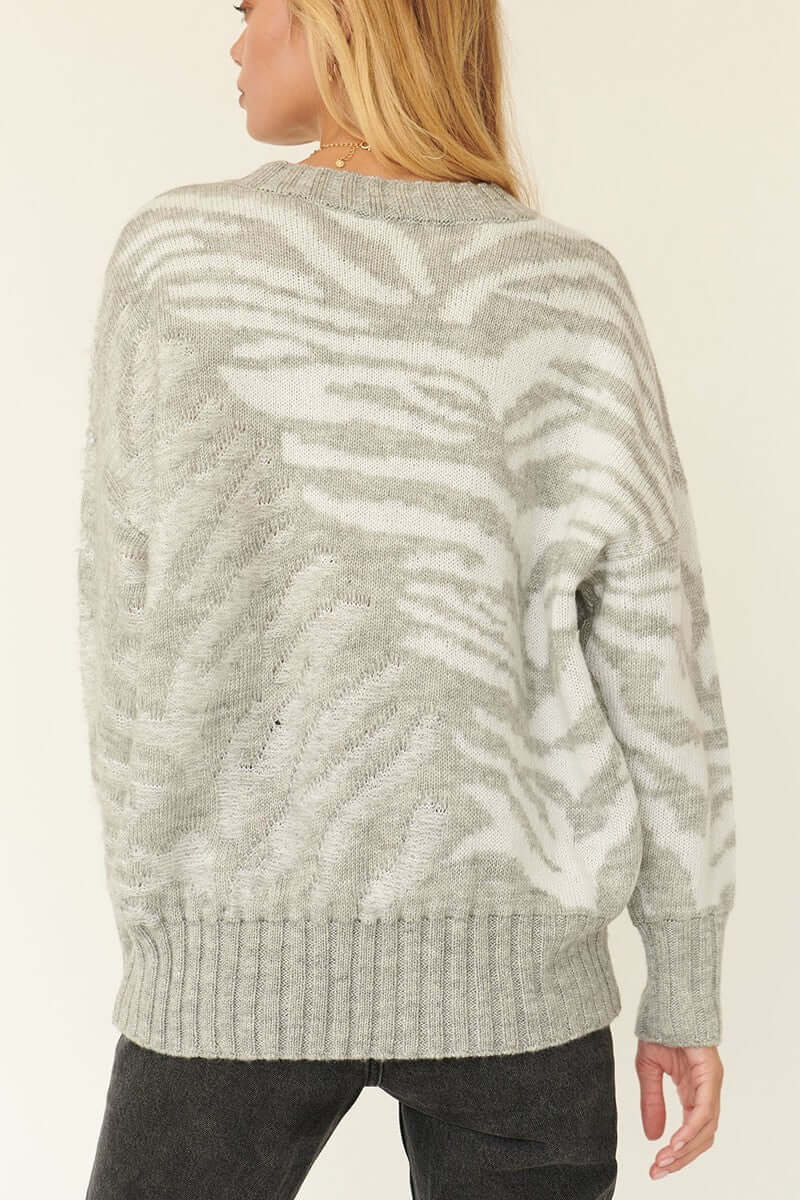 A Zebra Print Pullover Sweater - The Diva Goddess