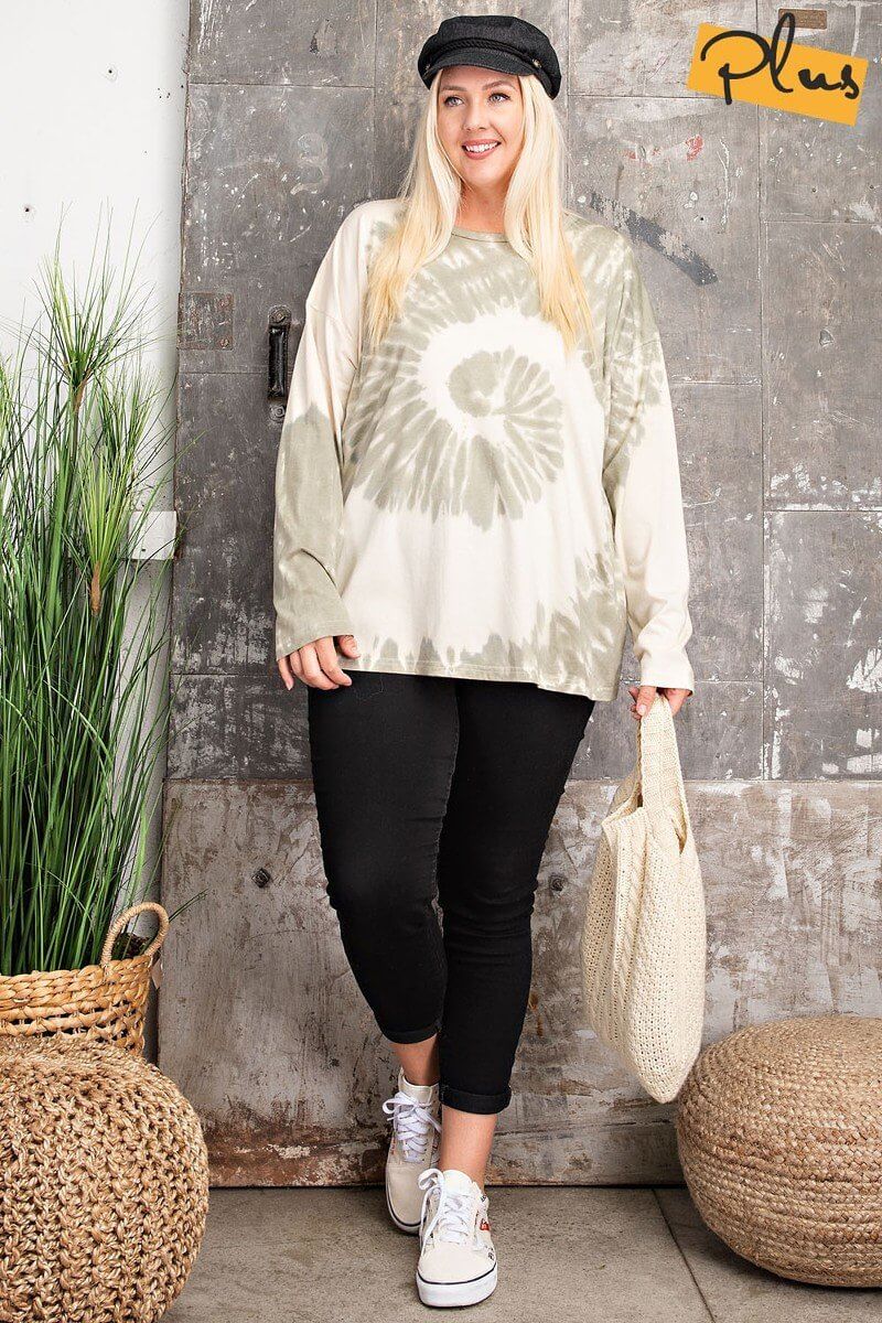 Plus Size Ls Special Washed Poly Rayon Knit Top - The Diva Goddess