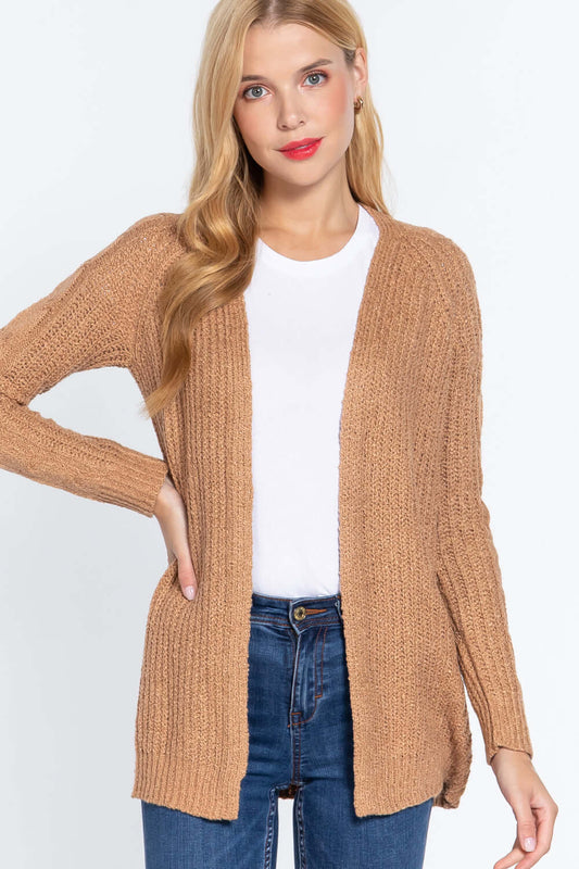 Long Slv Open Front Sweater Cardigan - The Diva Goddess