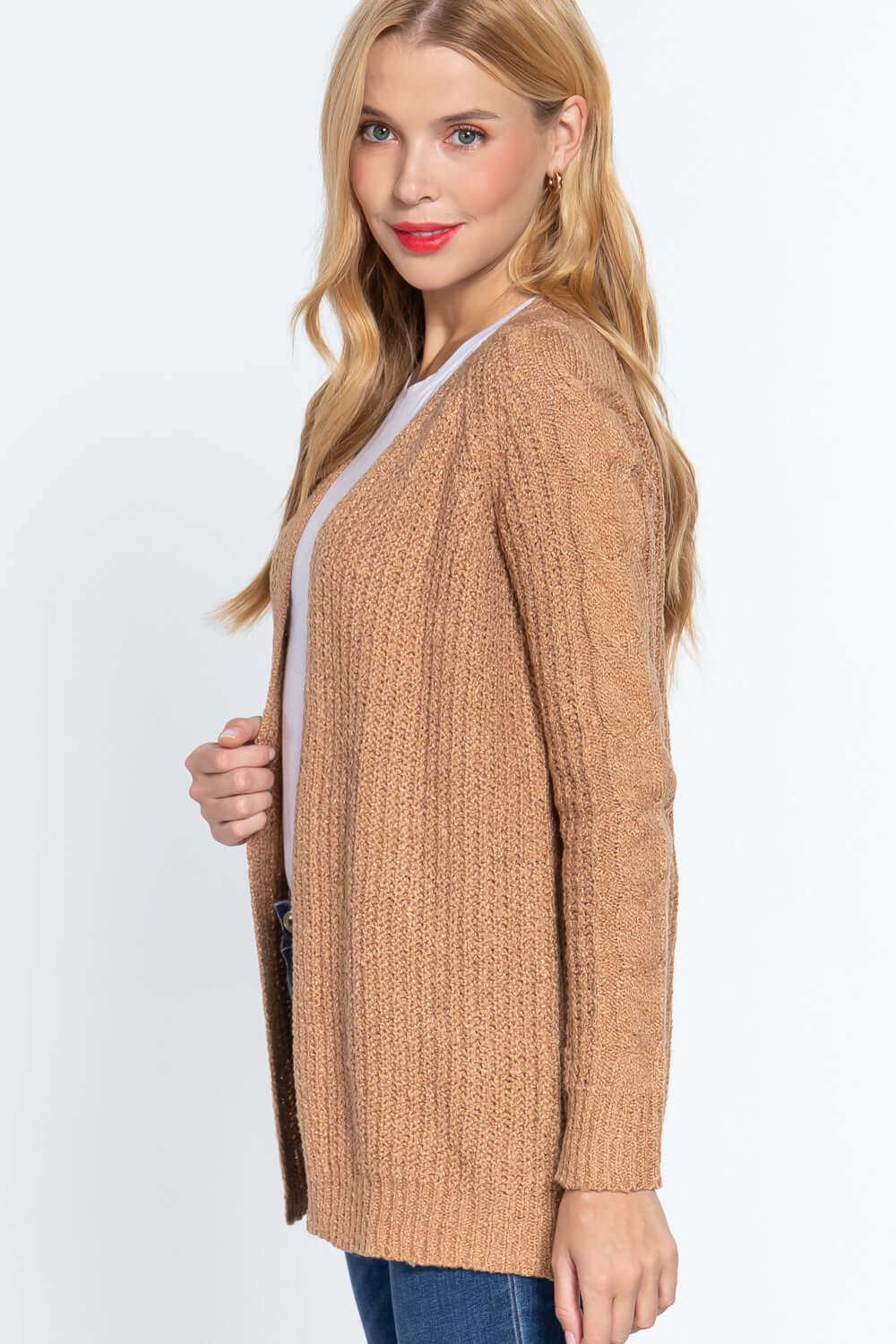 Long Slv Open Front Sweater Cardigan - The Diva Goddess