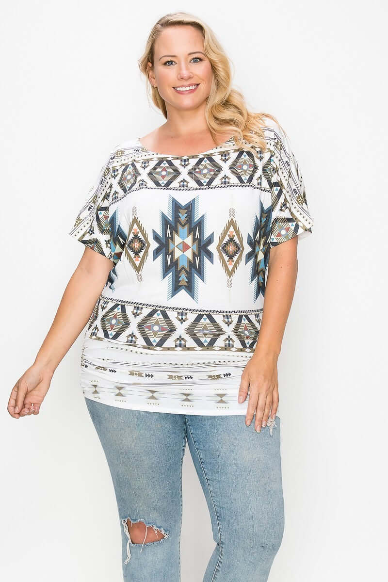 Geometric-tribal Sublimation Print Top - The Diva Goddess