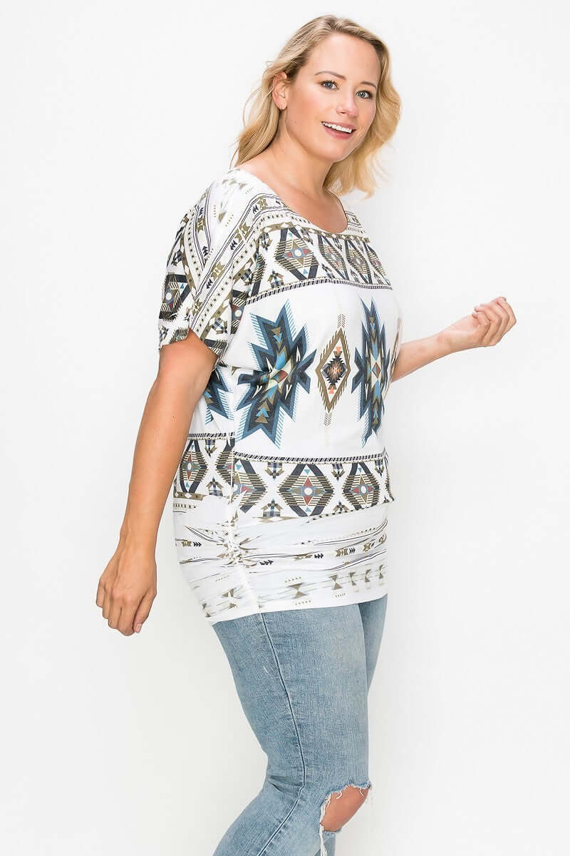 Geometric-tribal Sublimation Print Top - The Diva Goddess