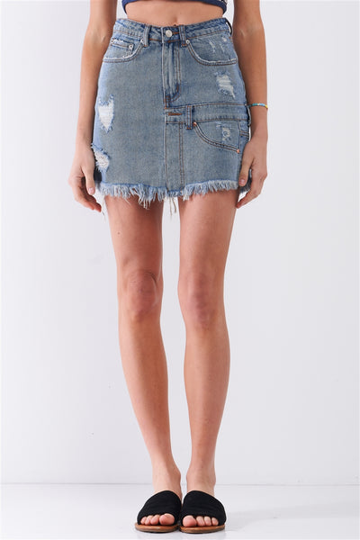 Highwaist Denim Mini Skirt