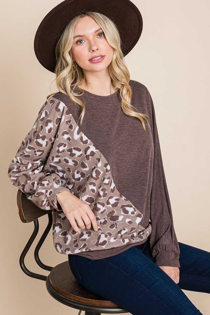 Animal print pullover