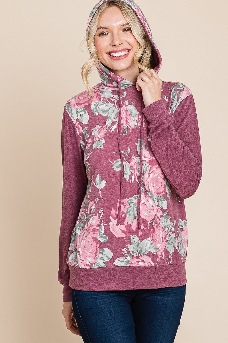 Floral printed hoodie