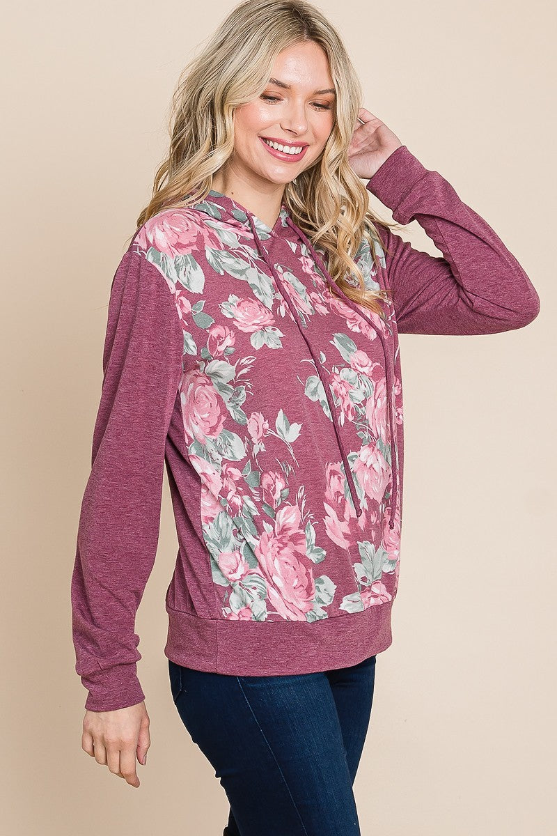 Floral printed hoodie