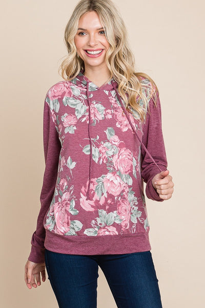 Floral printed hoodie