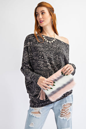 Ethnic knit blouse