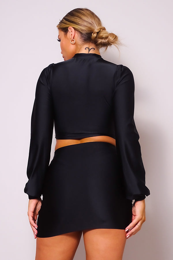 Cutout Turtleneck Blouse