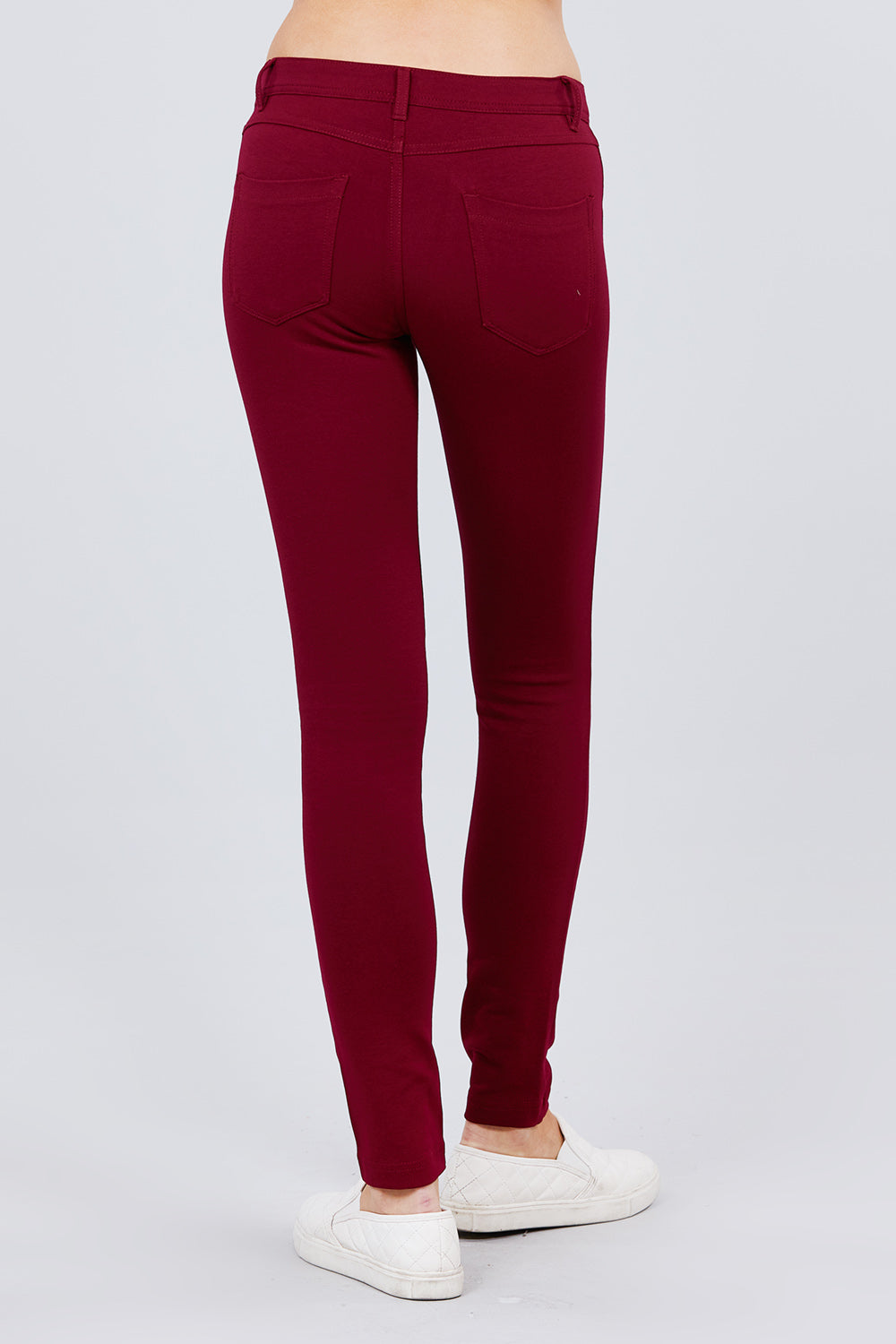 5-Pockets Shape Skinny Ponte Mid-rise Pants