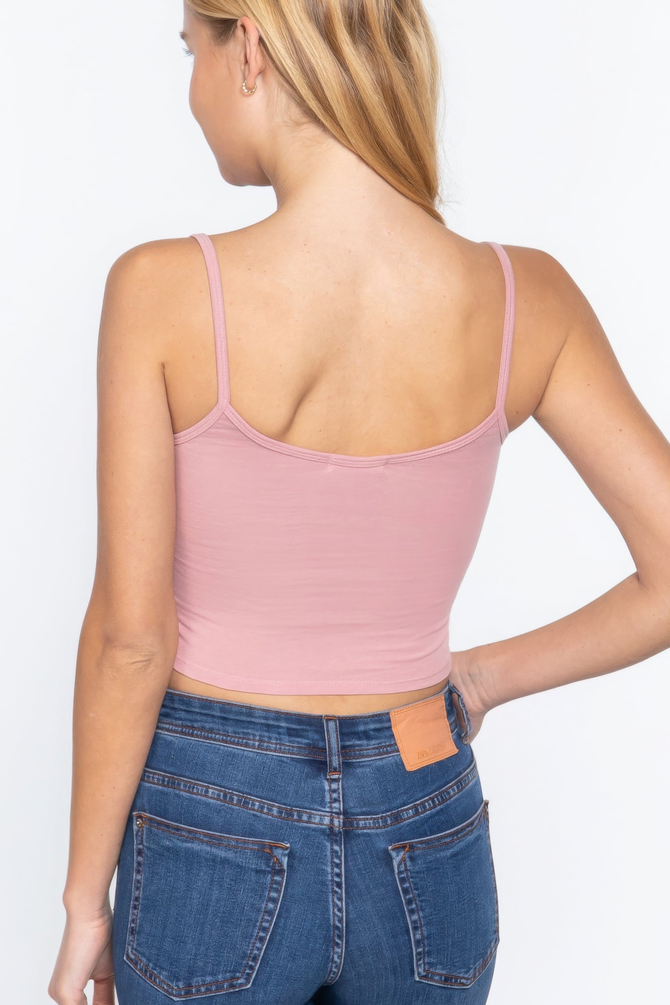 Round Neck W/removable Bra Cup Cotton Spandex Bra Top