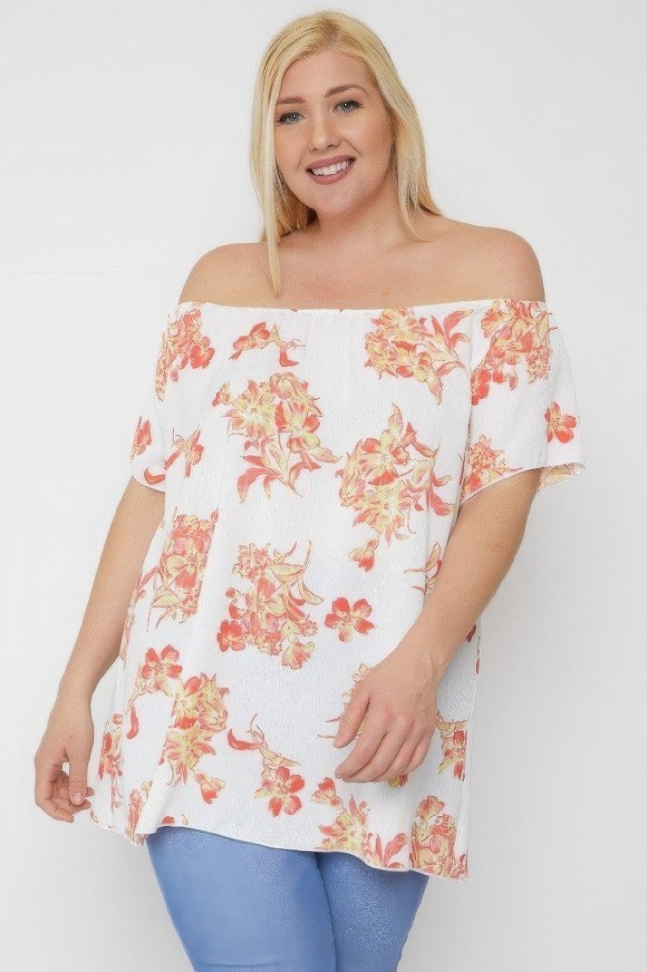 Floral Print Off Shoulder Top