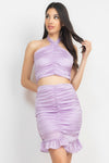 Halter Neck Crop Top & Skirts Set