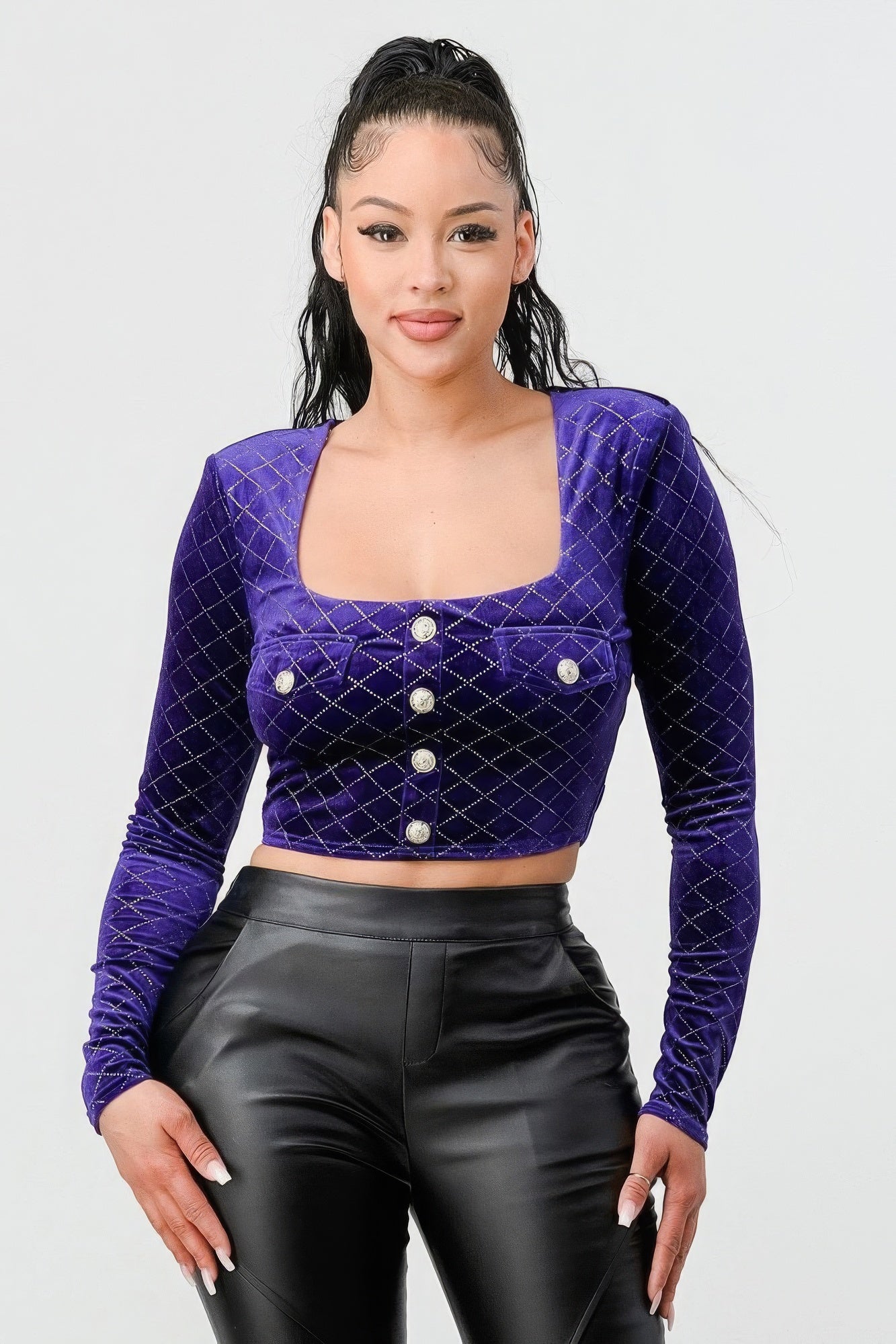 Velvet crop top