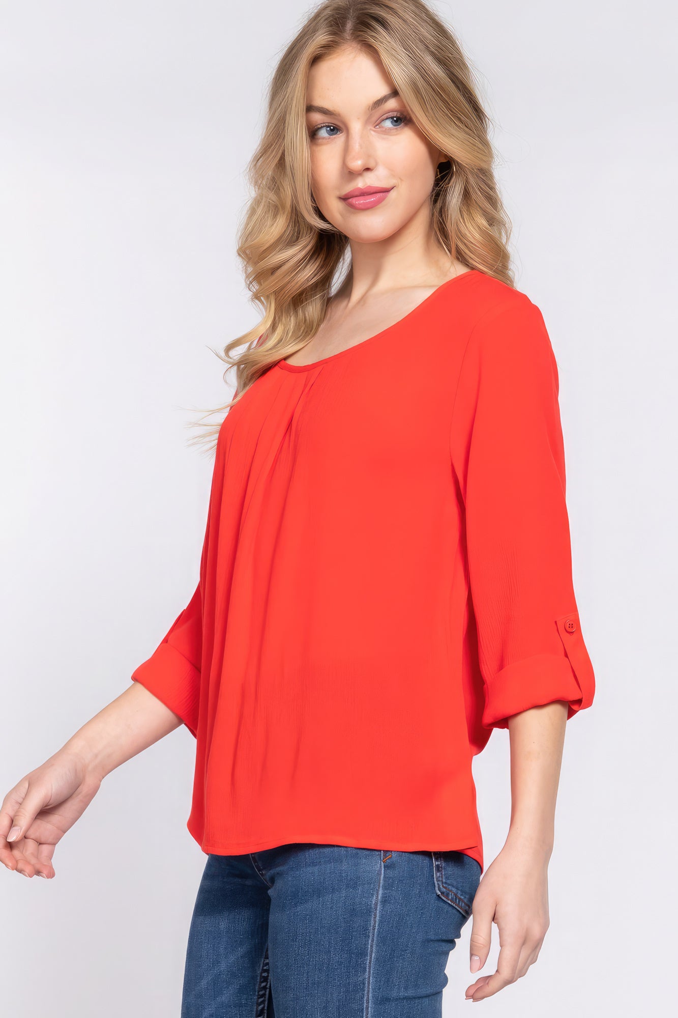 Roll up sleeve blouse