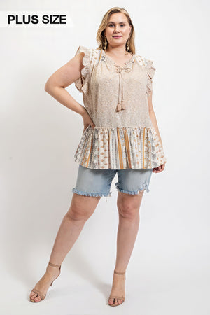 Woven prints tassel top