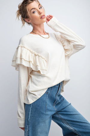 Double Ruffle Sleeves Top