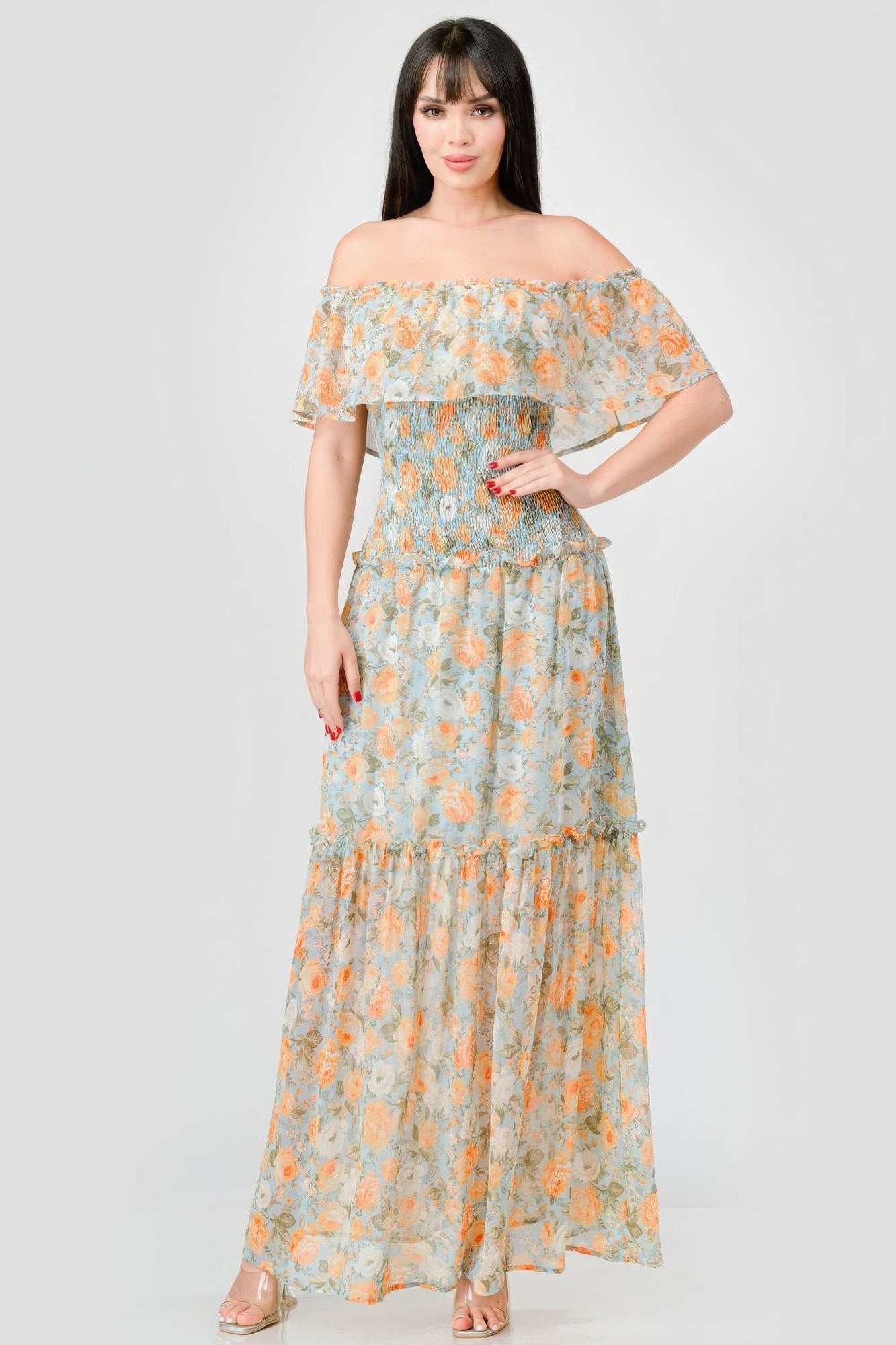 Off shoulder maxi dress