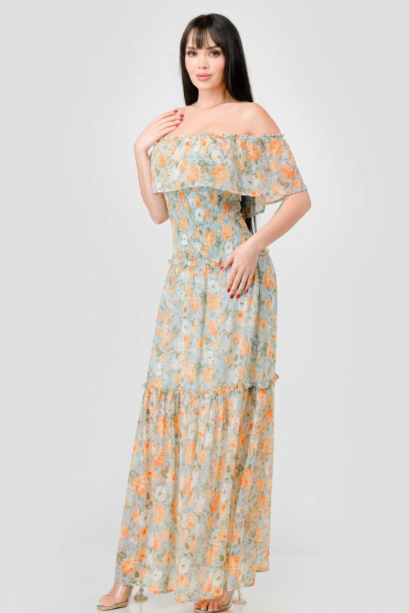 Off shoulder maxi dress