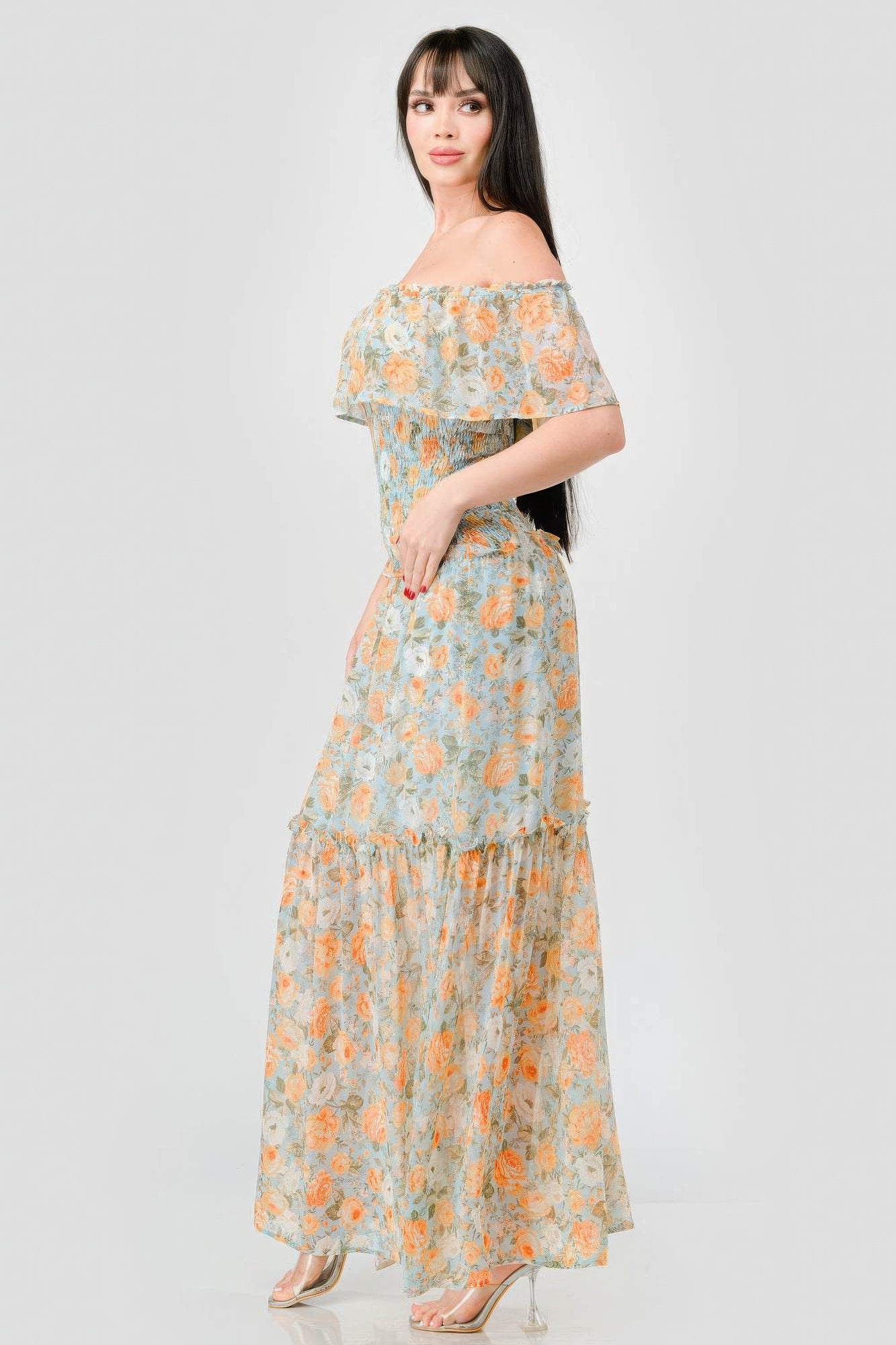 Off shoulder maxi dress