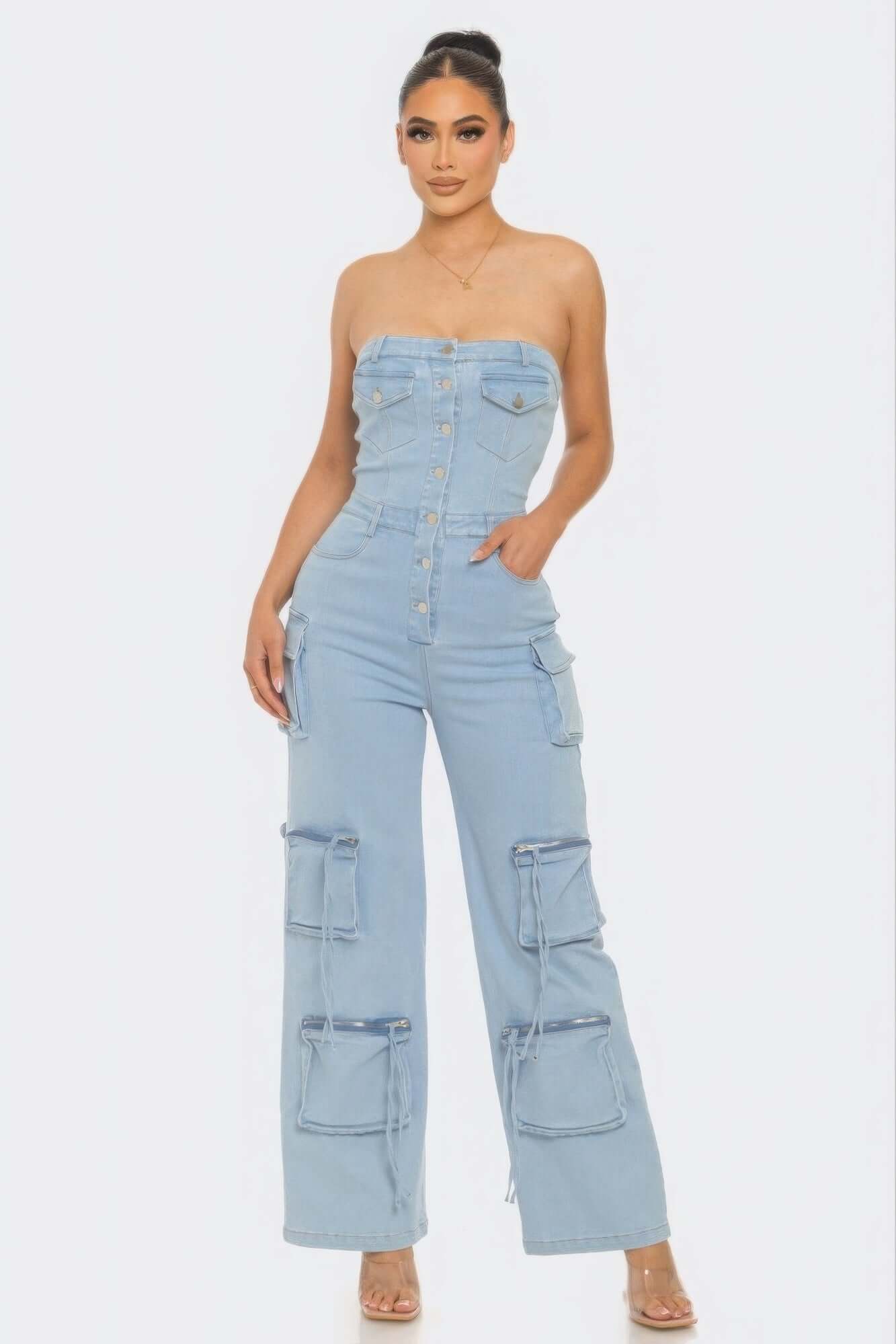 Stretch Denim Jumpsuit - The Diva Goddess