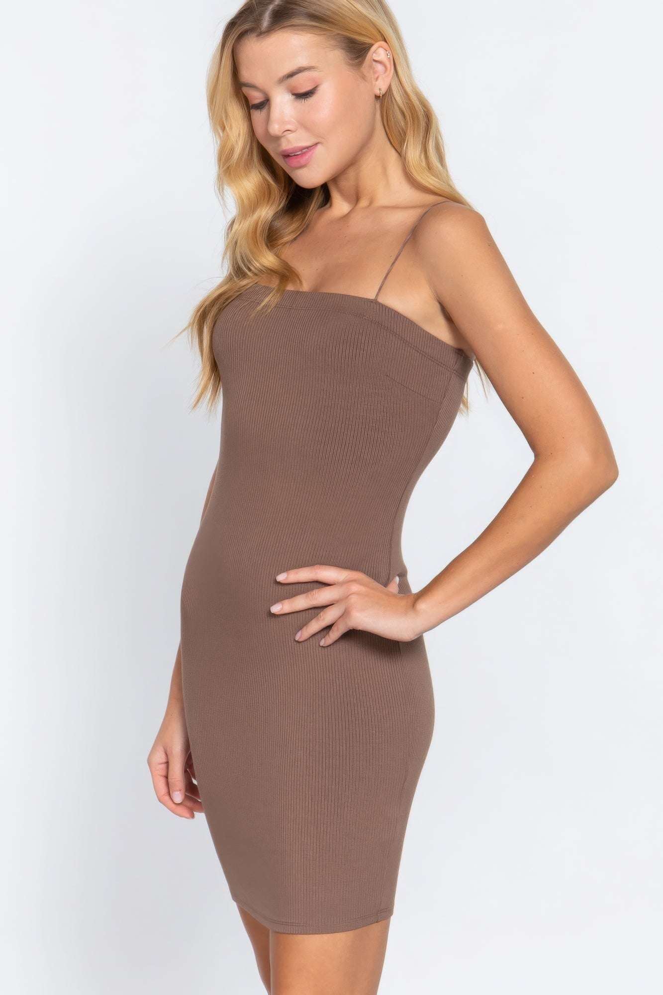 Cami Heavy Rib Mini Dress - The Diva Goddess