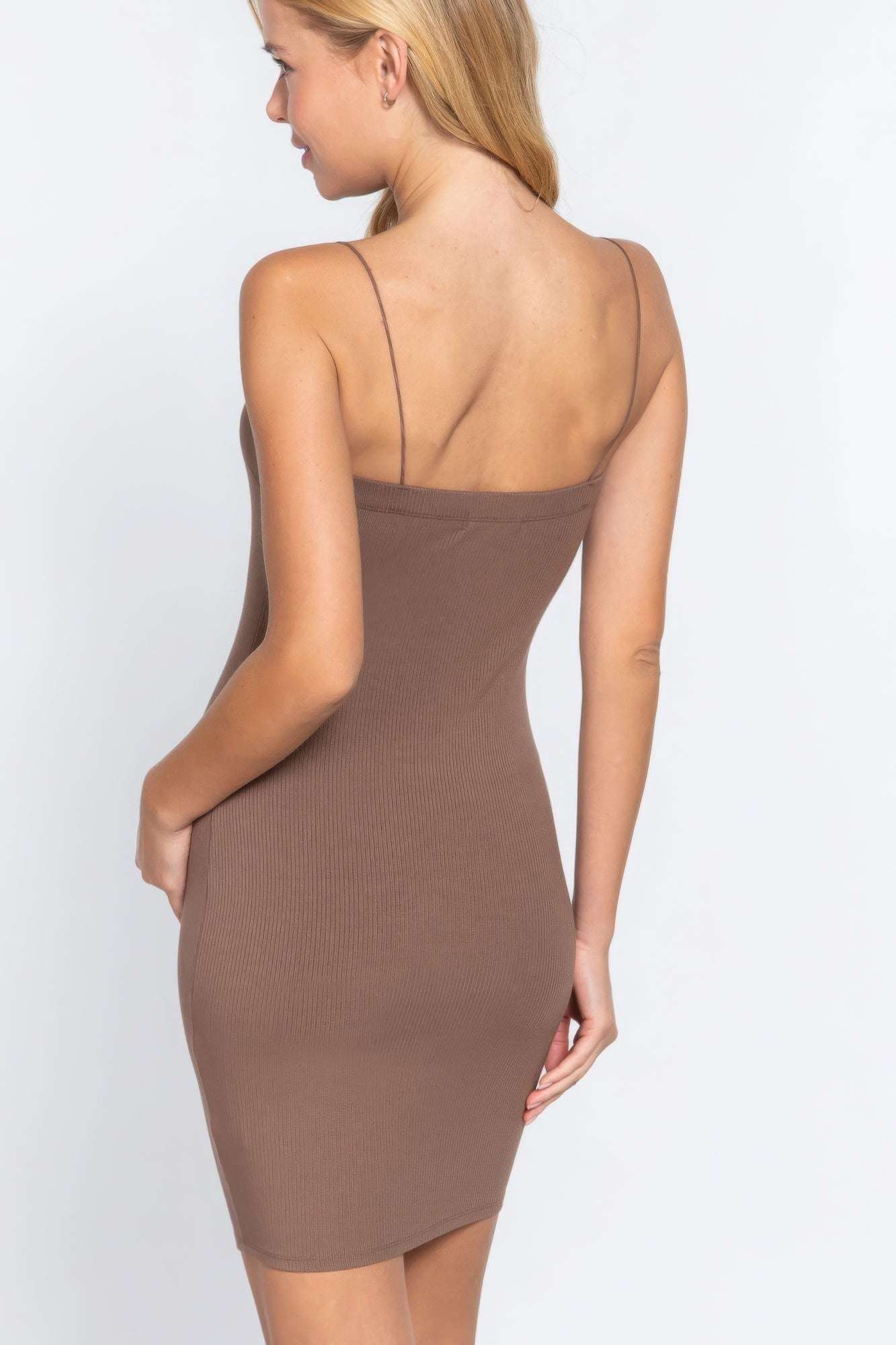 Cami Heavy Rib Mini Dress - The Diva Goddess