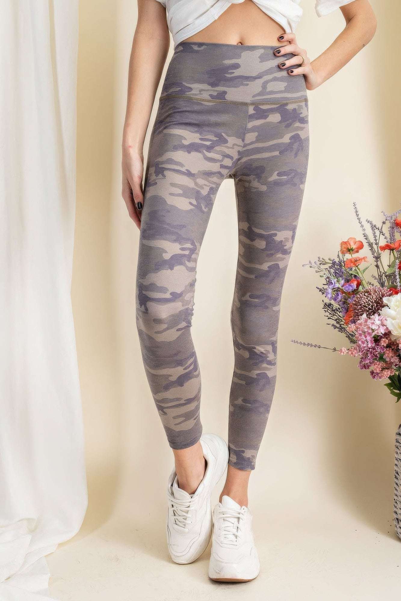 Camouflage Printed Rayon Spandex Leggings - The Diva Goddess