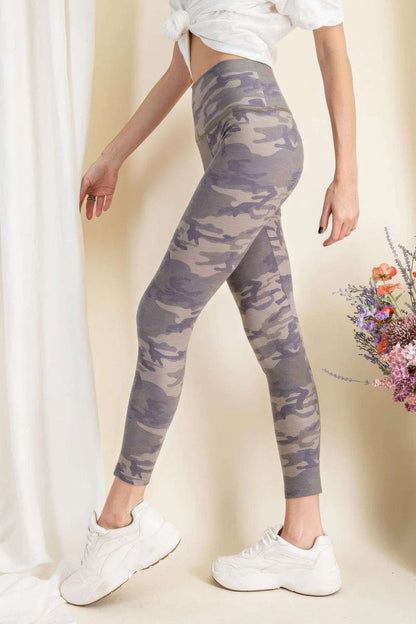 Camouflage Printed Rayon Spandex Leggings - The Diva Goddess