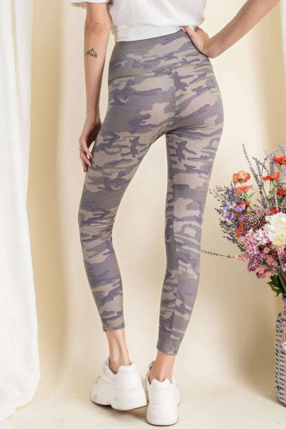 Camouflage Printed Rayon Spandex Leggings - The Diva Goddess