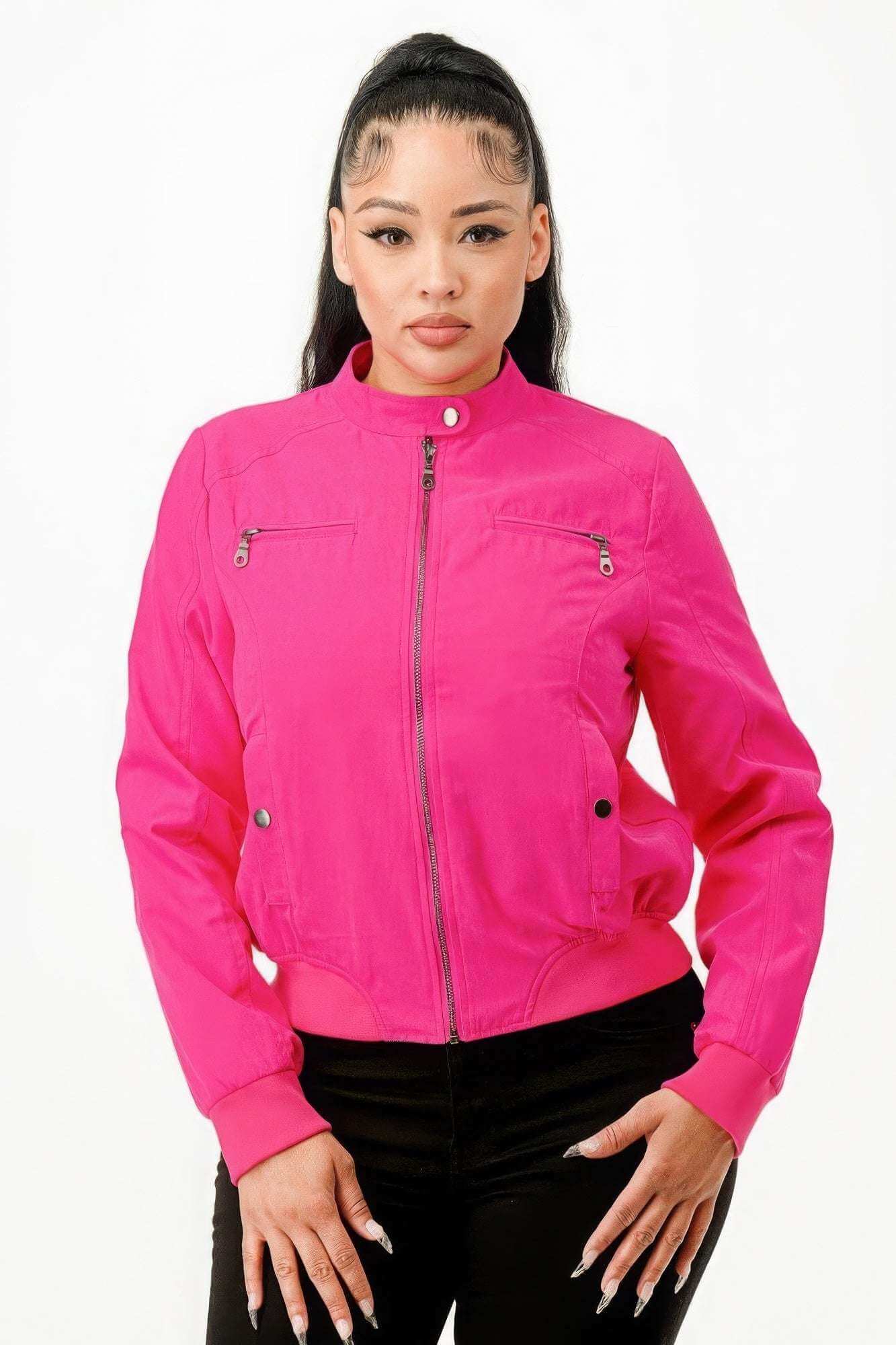 Casual Zip Up Biker Moto Jacket - The Diva Goddess