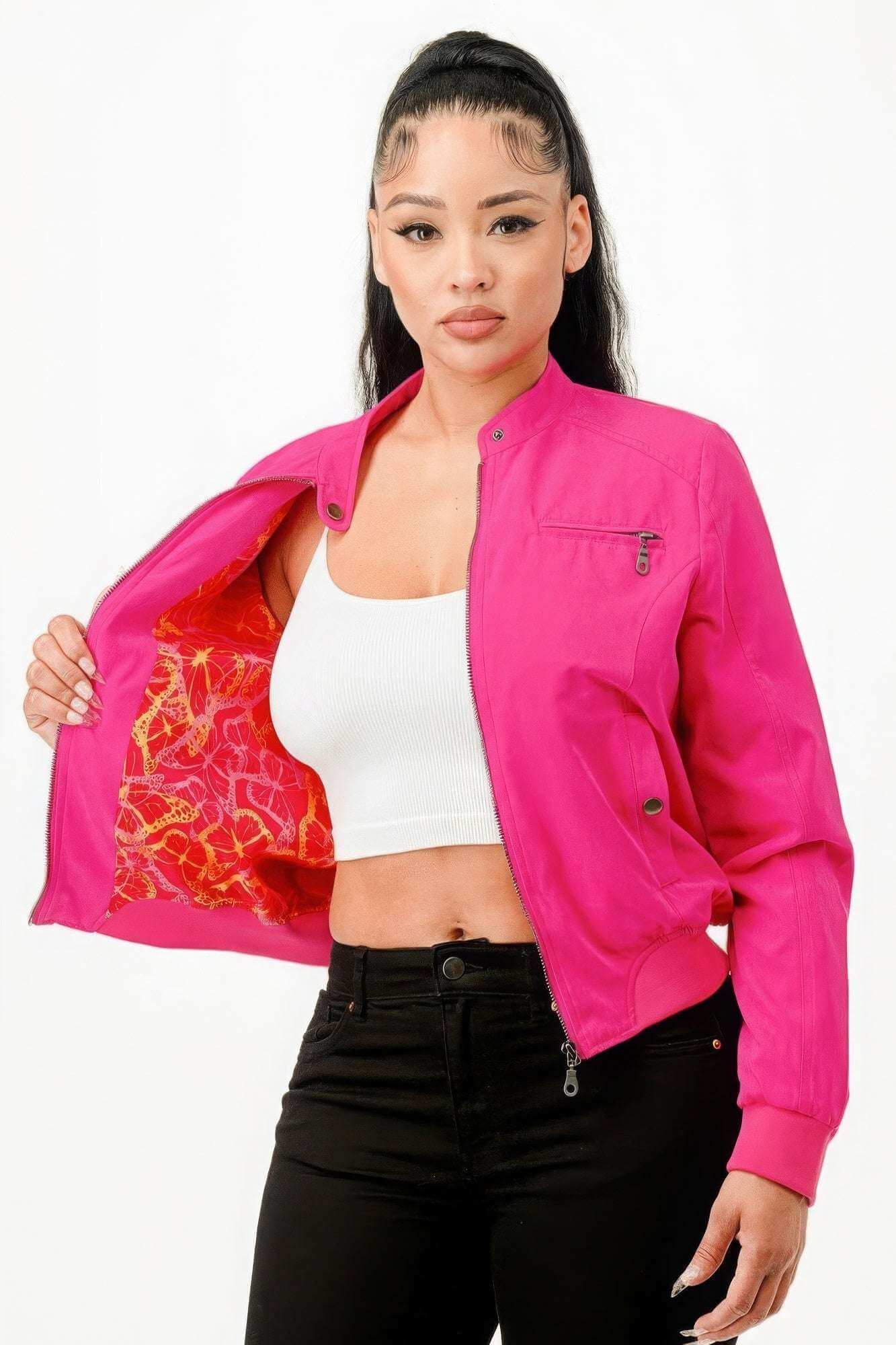 Casual Zip Up Biker Moto Jacket - The Diva Goddess