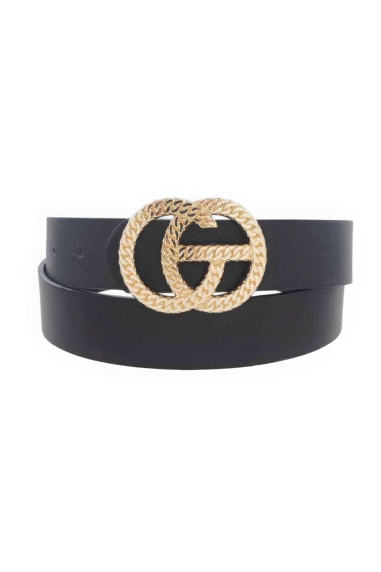 Chain Textured Metal Buckle Belt - The Diva Goddess