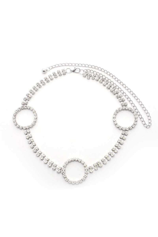 Circle 2 Line Rhinestone Chain Belt - The Diva Goddess