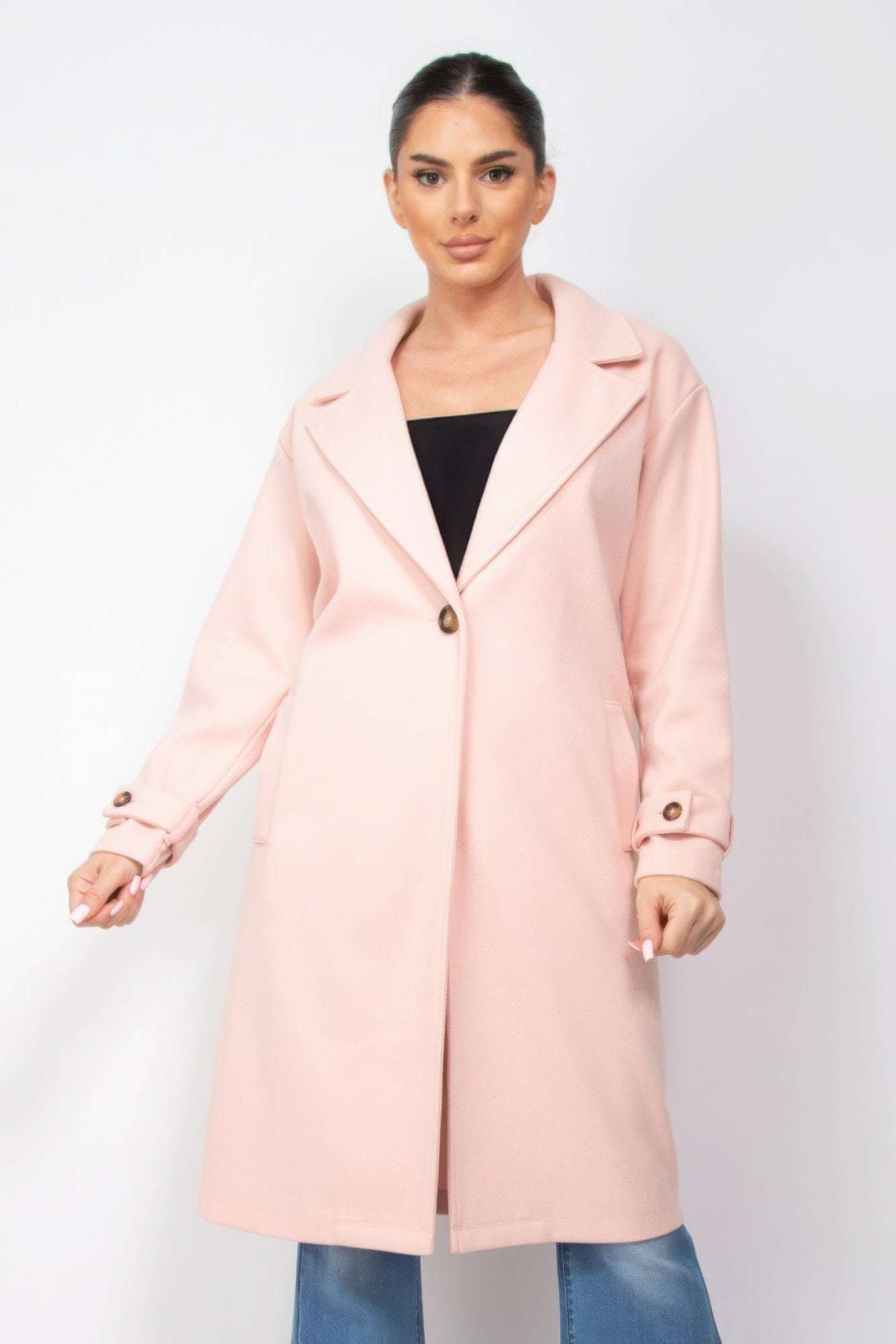 Collar pocketed coat - The Diva Goddess