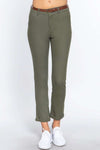 Cotton-span Twill Belted Long Pants - The Diva Goddess