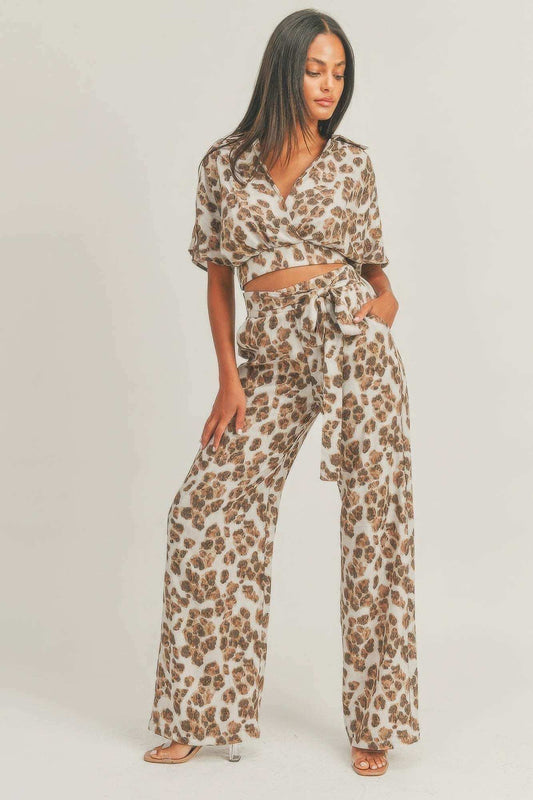 Crop Top Animal Print Set - The Diva Goddess