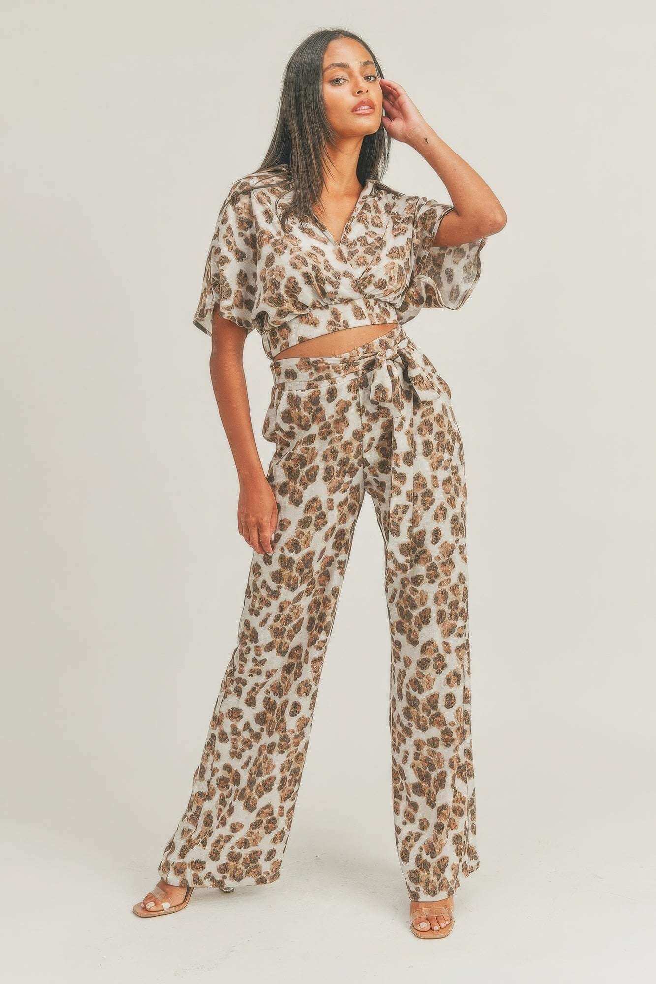 Crop Top Animal Print Set - The Diva Goddess