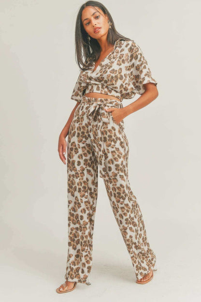 Crop Top Animal Print Set - The Diva Goddess