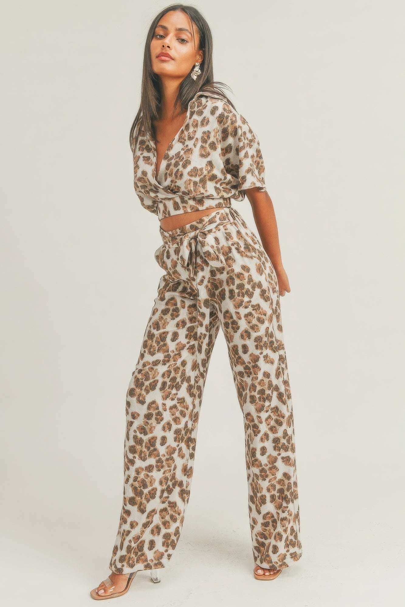 Crop Top Animal Print Set - The Diva Goddess