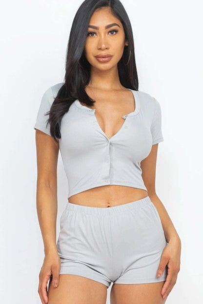 Cropped Tank Top And Shorts Set - The Diva Goddess