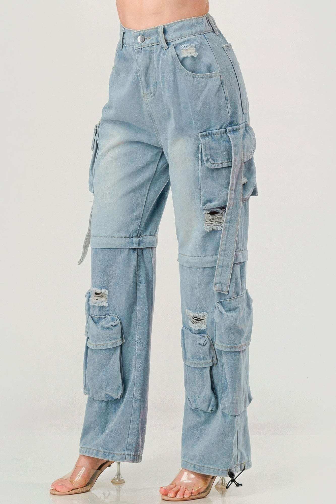 Denim Cargo Jeans - The Diva Goddess