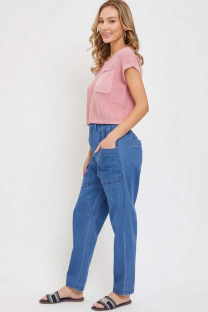 Denim Jogger Pants - The Diva Goddess