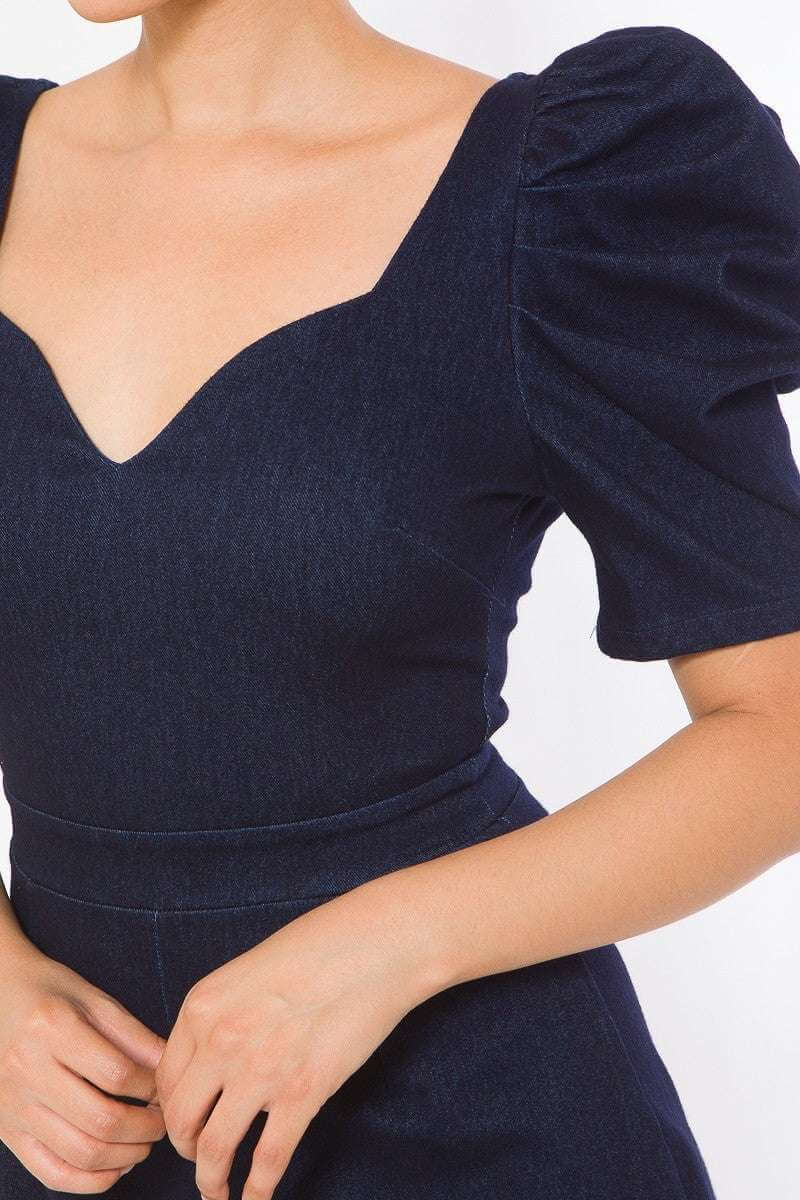 Denim Stretch Fashion Romper - The Diva Goddess