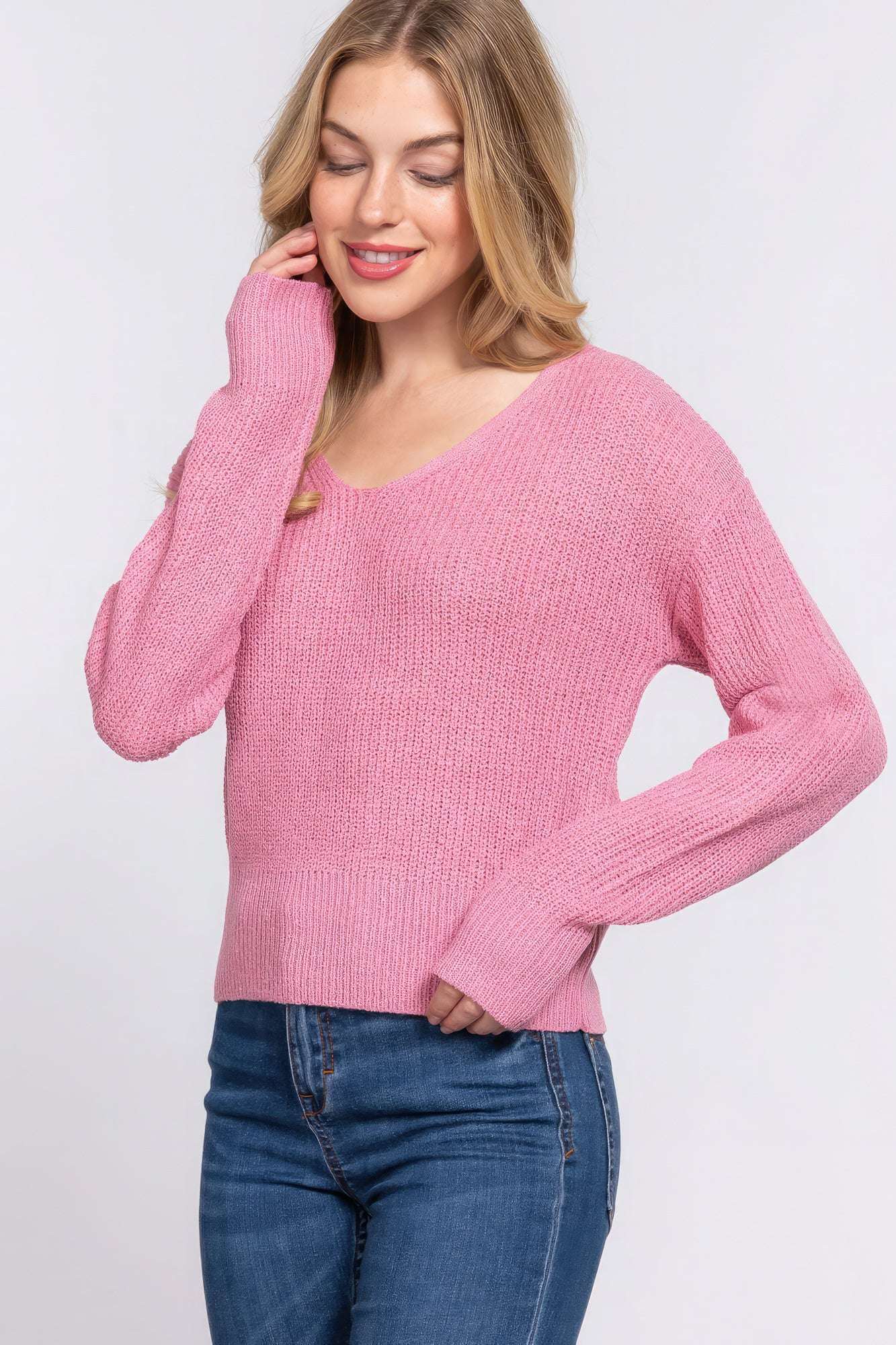 Dolman Slv Strappy Open Back Sweater - The Diva Goddess