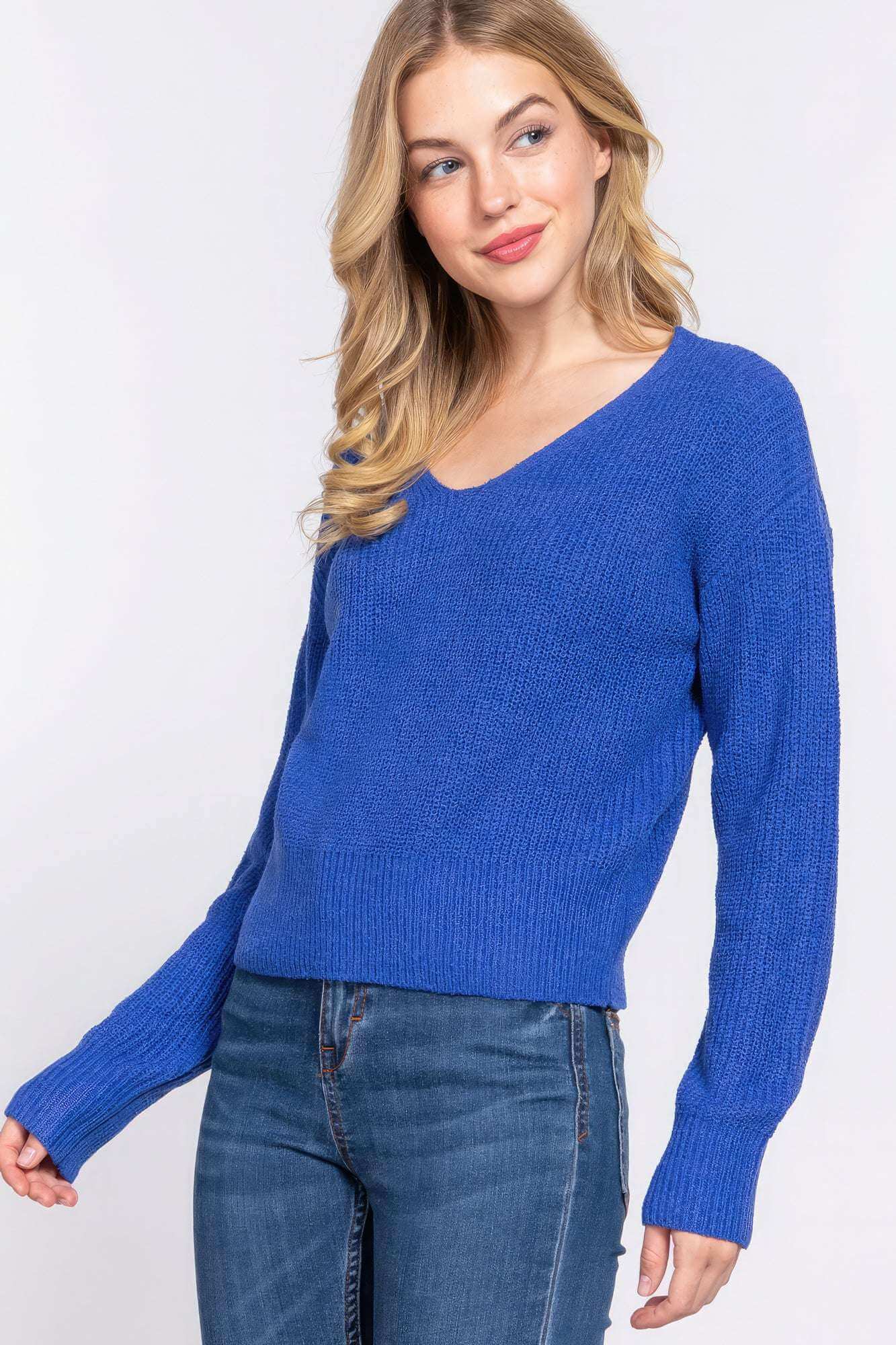 Dolman Slv Strappy Open Back Sweater - The Diva Goddess