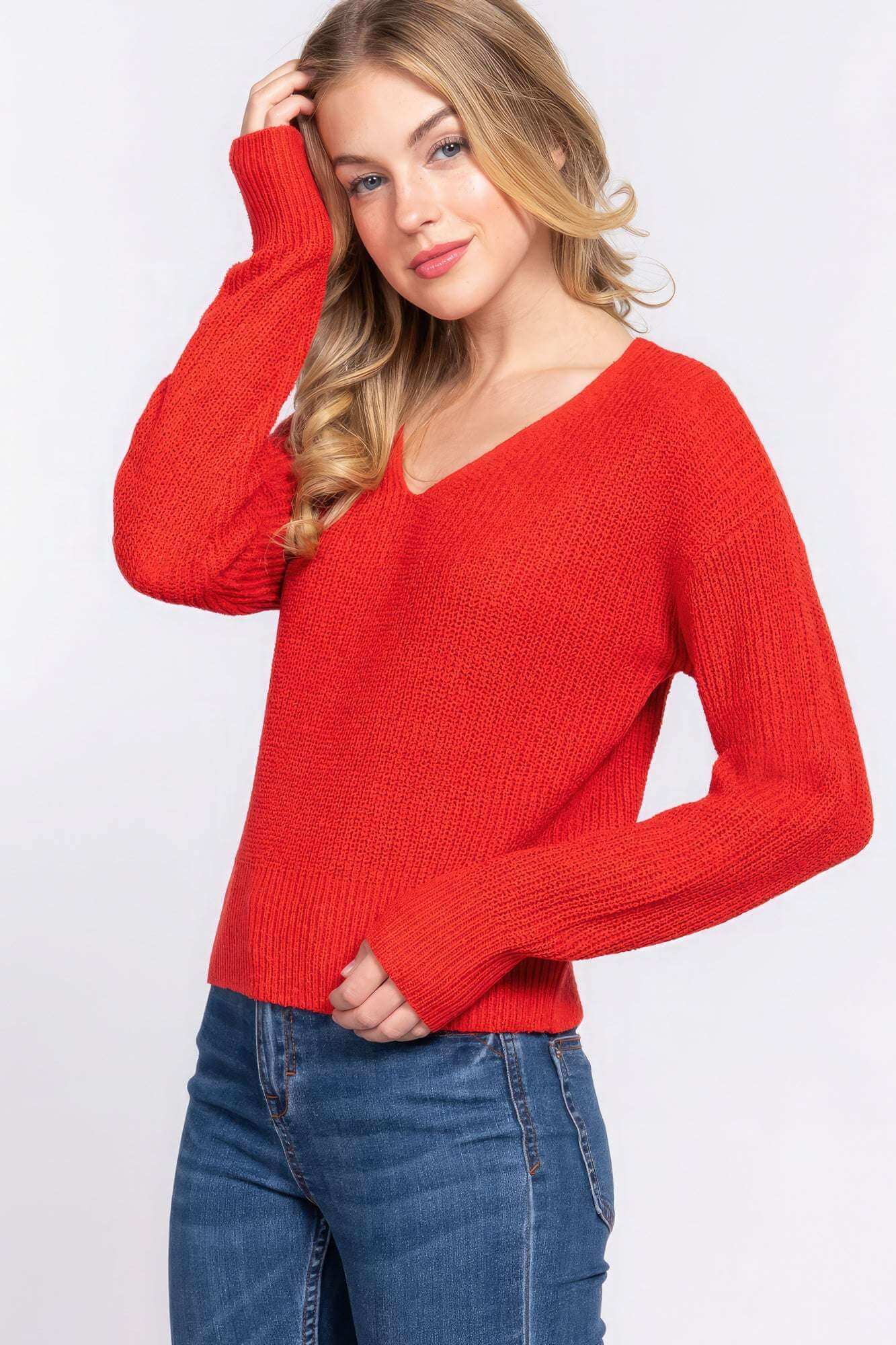 Dolman Slv Strappy Open Back Sweater - The Diva Goddess