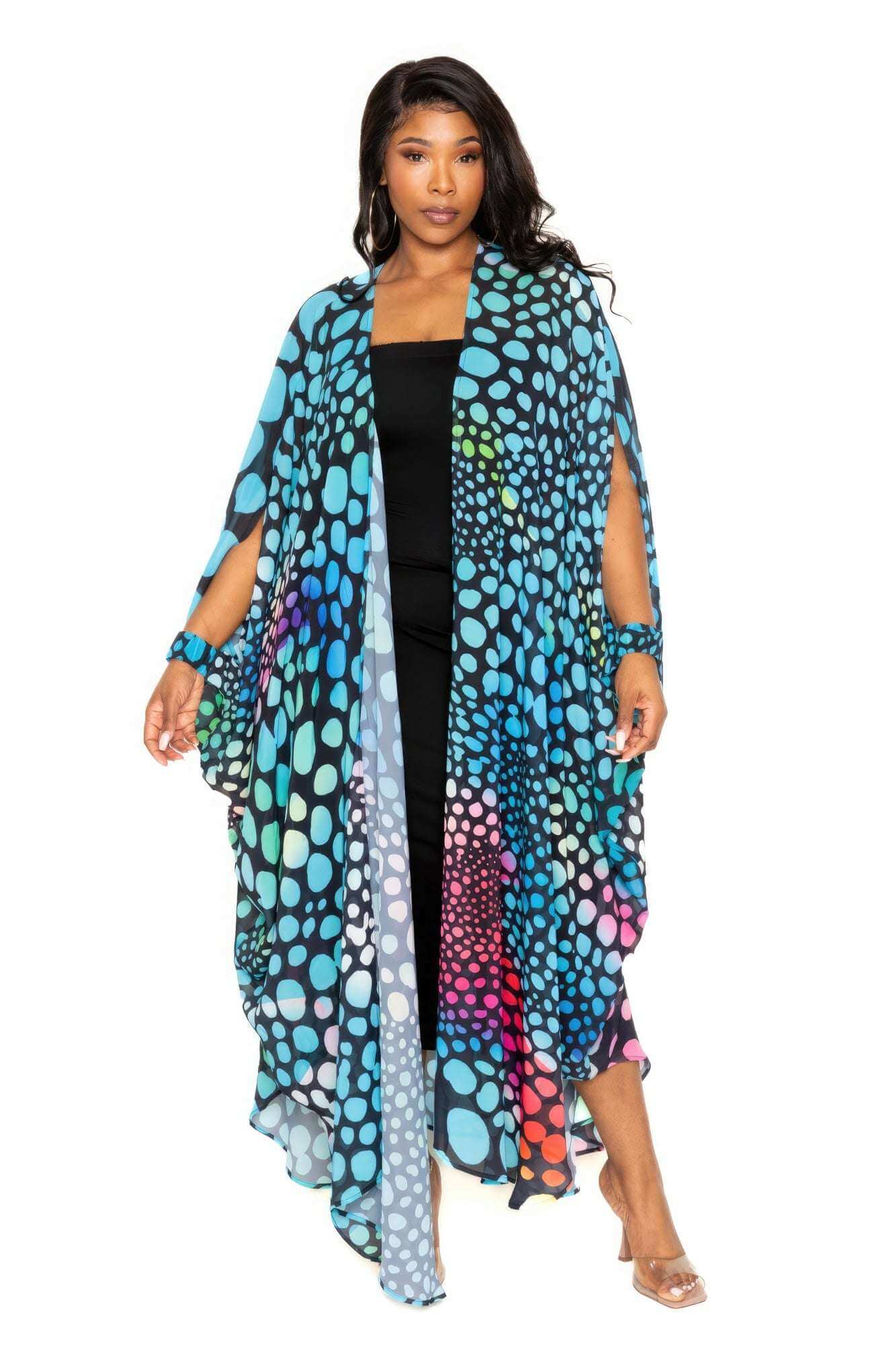 Dot Robe With Wrist Band - The Diva Goddess