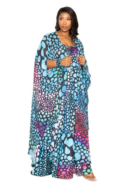 Dot Robe With Wrist Band - The Diva Goddess